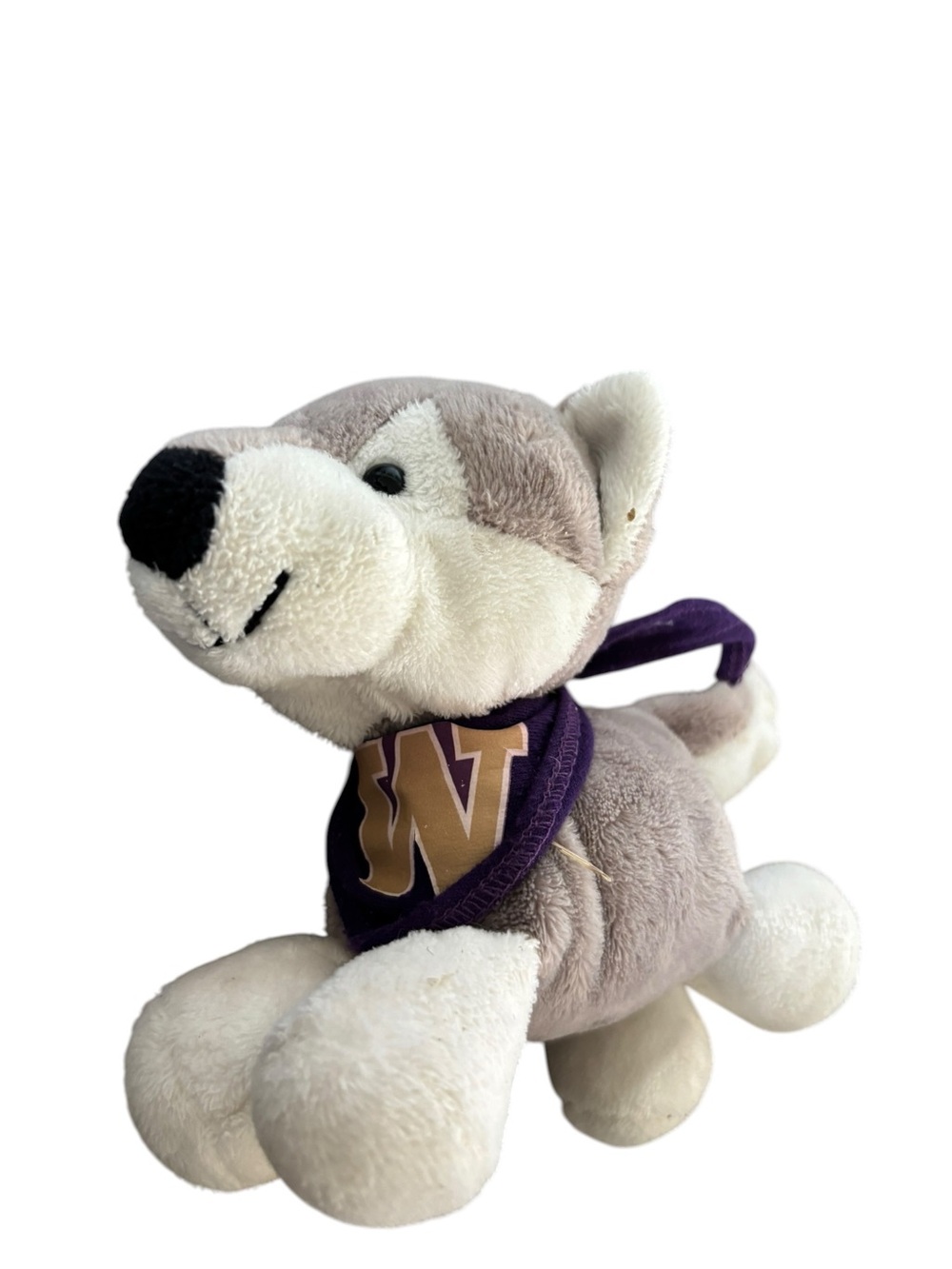 UFW Husky Dog Stuff Plush Dog with Purple Bandana